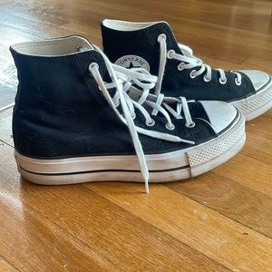 Black platform converse